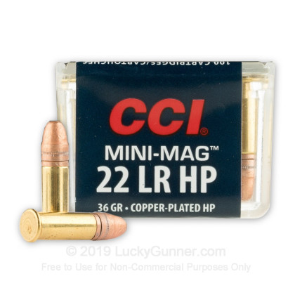 22 LR - 36 Grain CPHP - CCI Mini-Mag - 5000 Rounds.