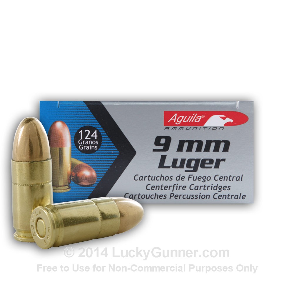 9mm - 124 gr FMJ - Aguila - 1000 Rounds.