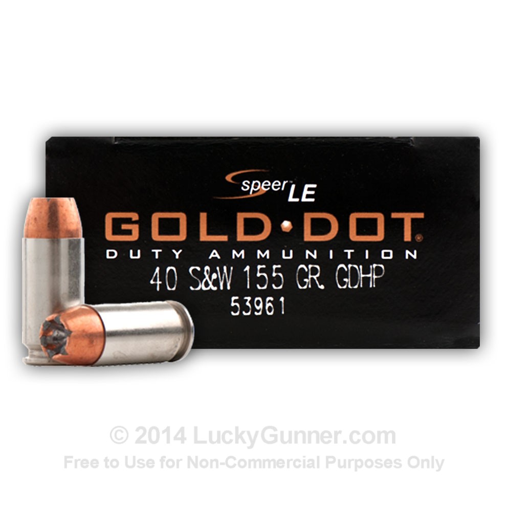 40 S&W - 155 gr JHP - Speer Gold Dot LE - 1000 Rounds.